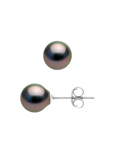 Boucles d'Oreilles Perles de Tahiti - Argent - Ema